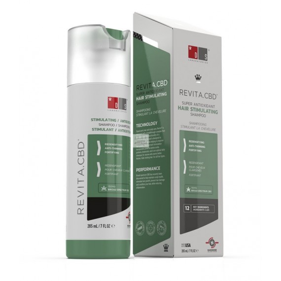 DS REVITA CBD SUPER ANTIOXIDANT HAIR STIMULATING SHAMPOO CHAMPU ANTIOXIDANTE Y ESTIMULANTE 1 ENVASE 205 ML