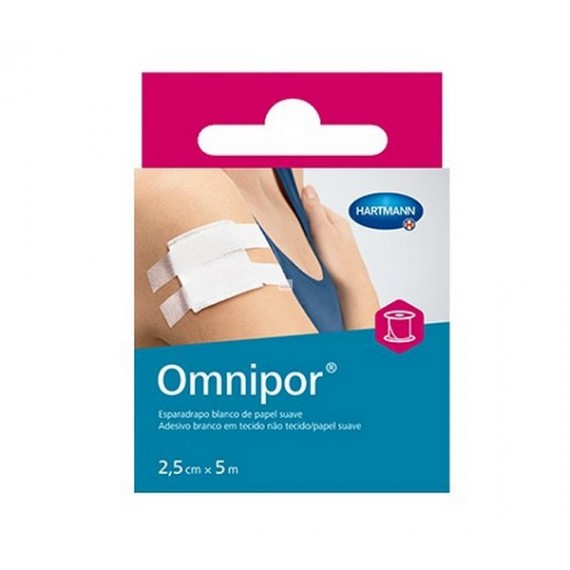 OMNIPOR ESPARADRAPO HIPOALERGICO 5 X 2,5 PAPEL SUAVE BLANCO
