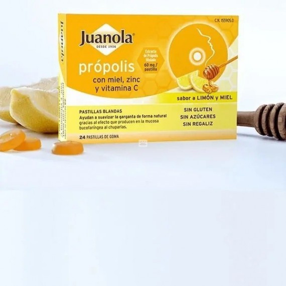 JUANOLA PROPOLIS MIEL LIMON  VIT C 24 PASTILLAS